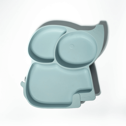 Mabebi Teller mit Saugnapf Elefant Blau