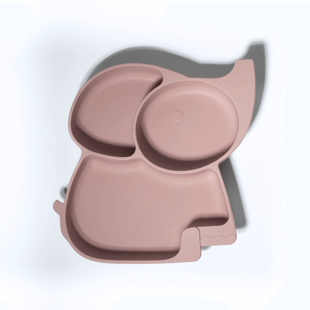 Mabebi Teller mit Saugnapf Elefant Pink