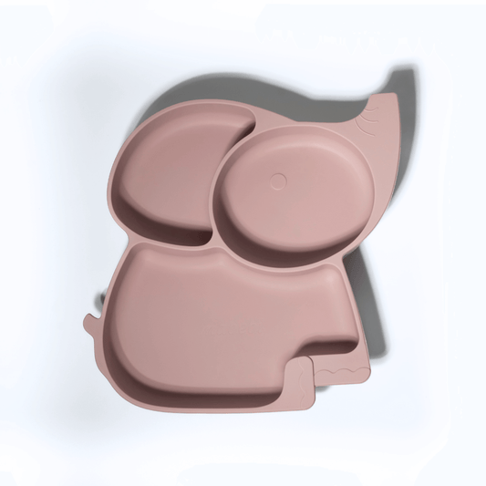 Mabebi Teller mit Saugnapf Elefant Pink