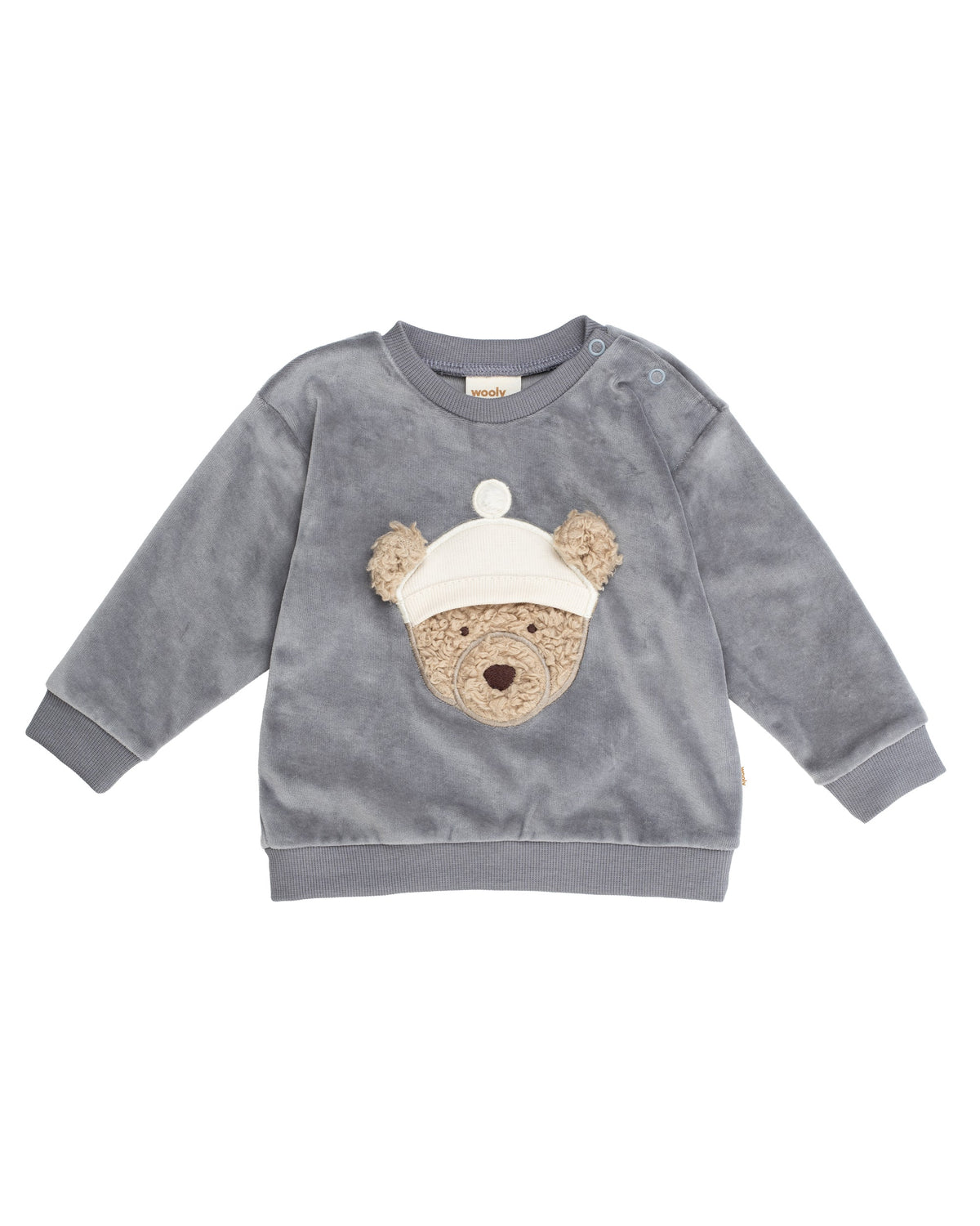 Wooly Organic Nicki Sweatshirt mit appliziertem Teddy GOTS
