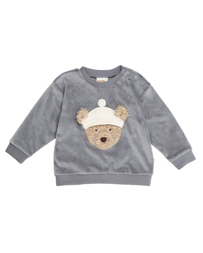 Wooly Organic Nicki Sweatshirt mit appliziertem Teddy GOTS