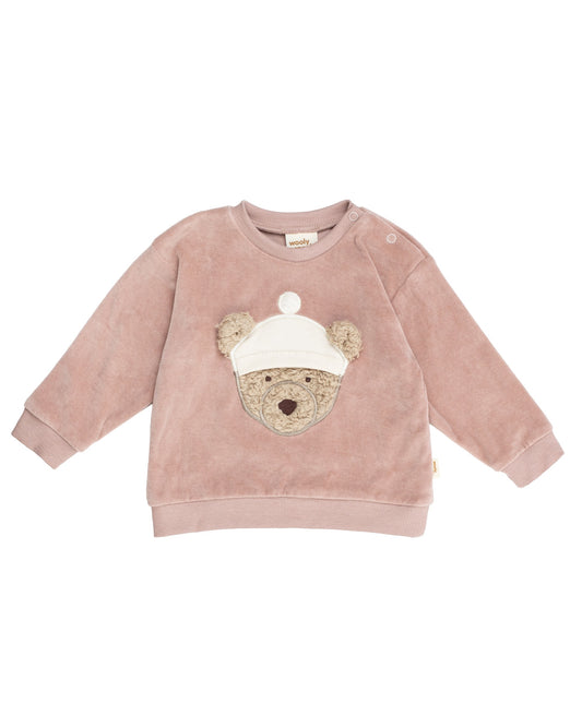 Wooly Organic Nicki Sweatshirt mit appliziertem Teddy GOTS