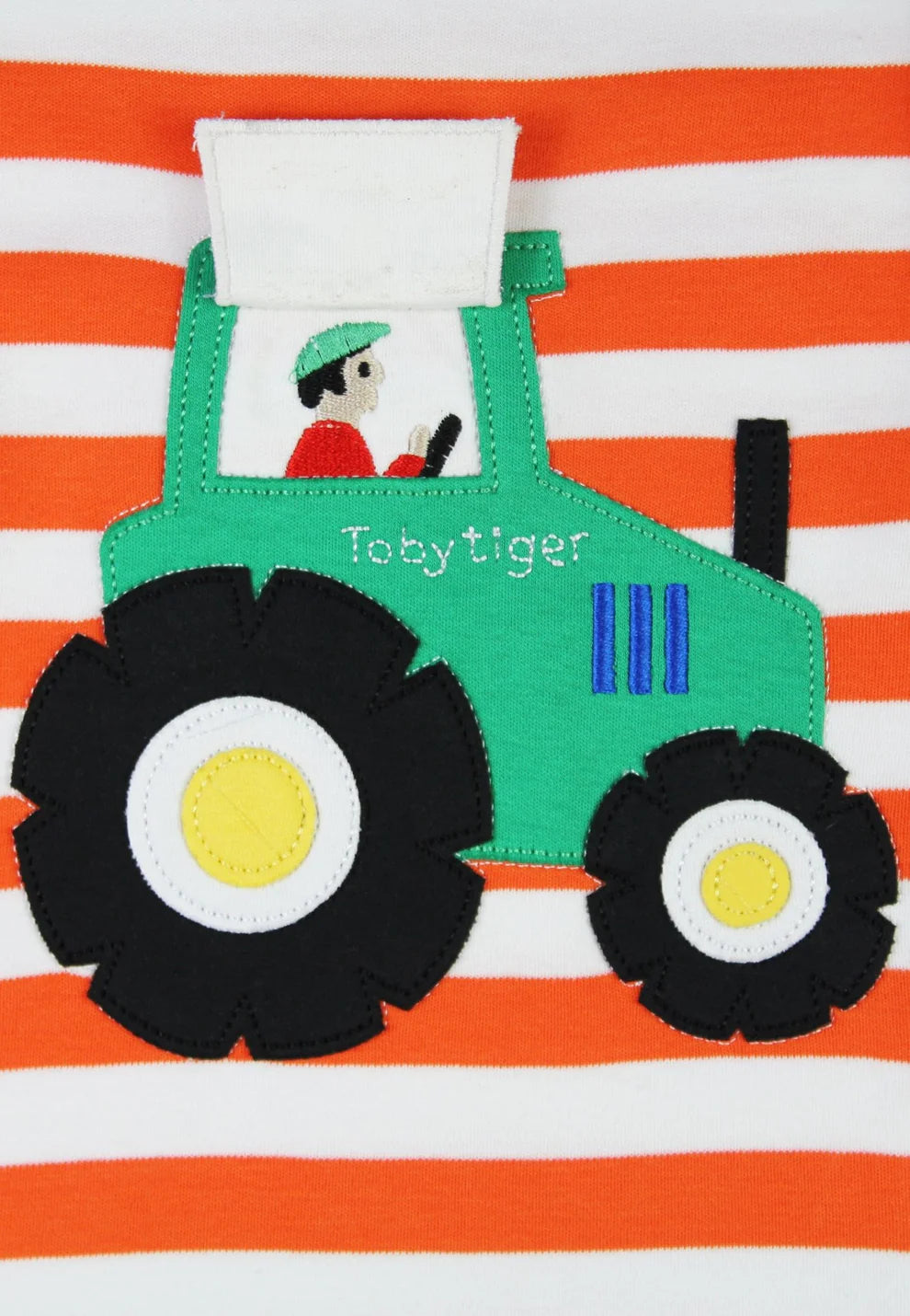 Toby Tiger Langarmshirt mit Traktor-Applikation GOTS