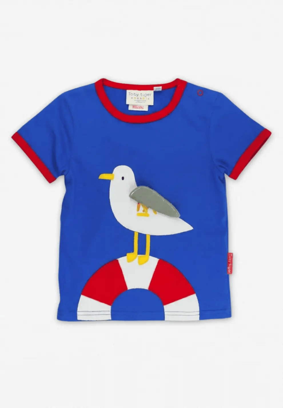 Toby Tiger T-Shirt mit Mövenapplikaton GOTS