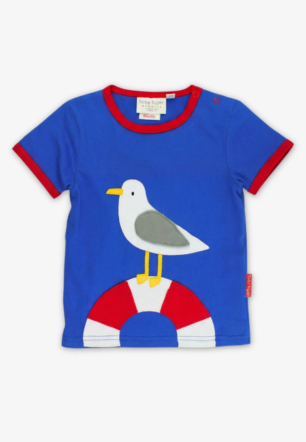 Toby Tiger T-Shirt mit Mövenapplikaton GOTS