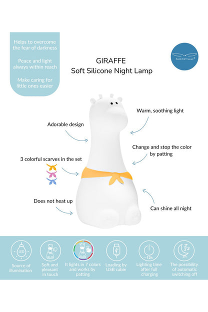 Rabbit & Friends Giraffe Nachtlampe aus Silikon
